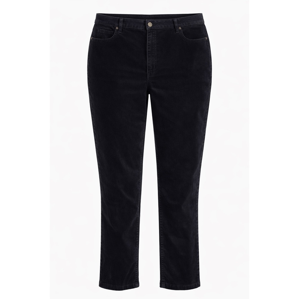 Talbots Women's Black Corduroy Pants Straight Leg Five Pocket Classic Fit Sz 16P